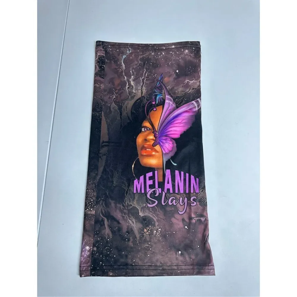Melanin Slays Neck Gaiter Sun Dust Protection Neck Wraps One Size Adult